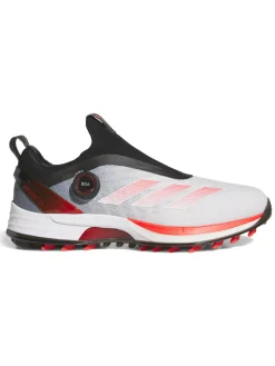 adidas Adizero ZG BOA Spikeless Golf Shoes - Ftwr White/Lucid Red/Core Black