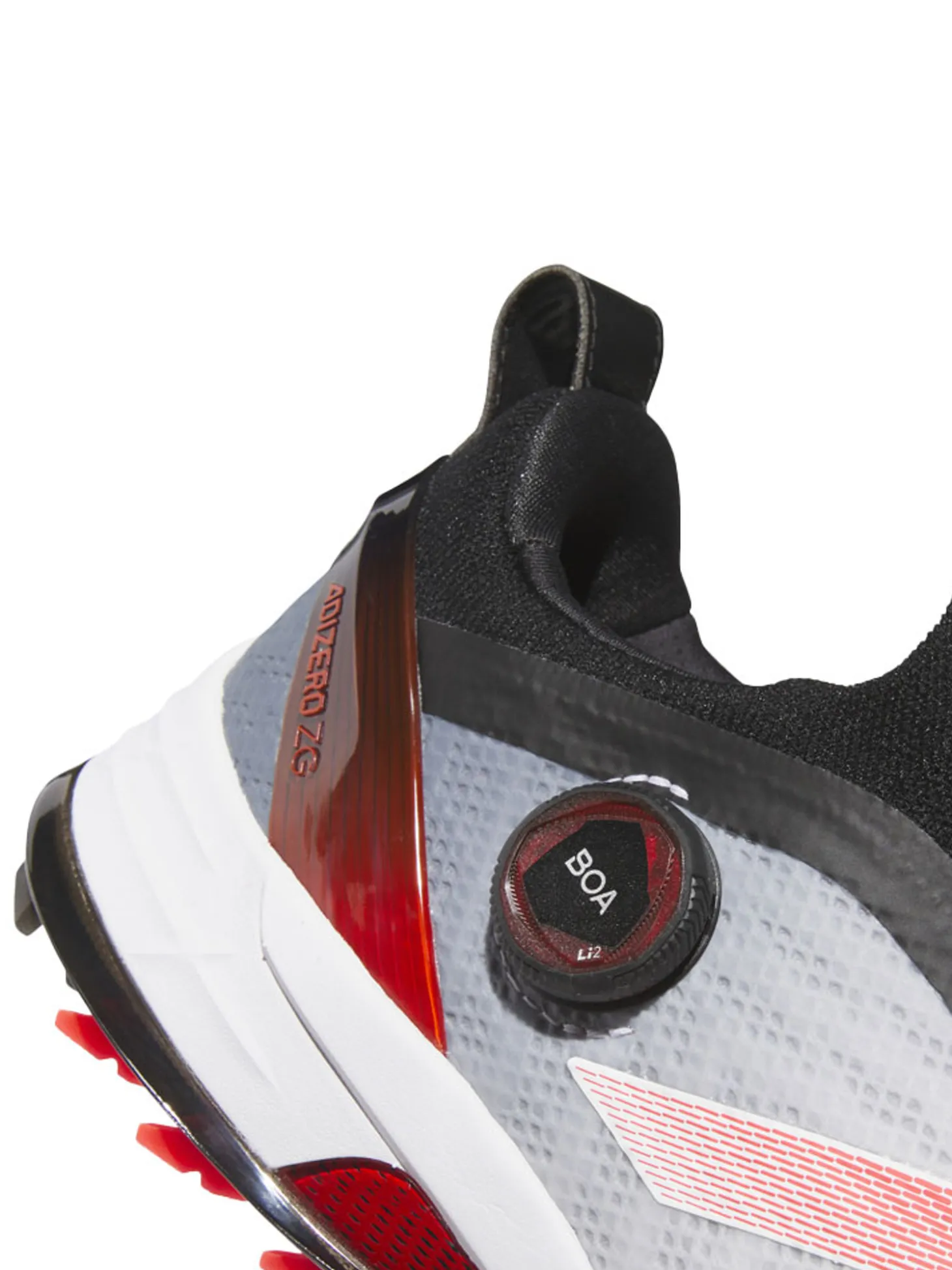 adidas Adizero ZG BOA Spikeless Golf Shoes - Ftwr White/Lucid Red/Core Black