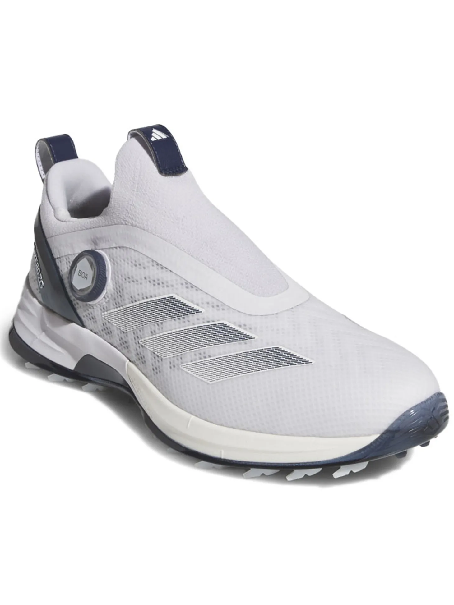adidas Adizero ZG BOA Spikeless Golf Shoes - Ftwr White/Collegiate Navy/Grey