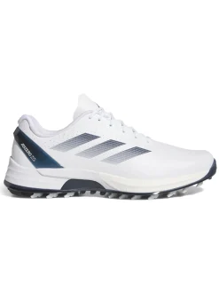 adidas Adizero ZG Spikeless Golf Shoes - Ftwr White/Collegiate Navy/Zero Met.