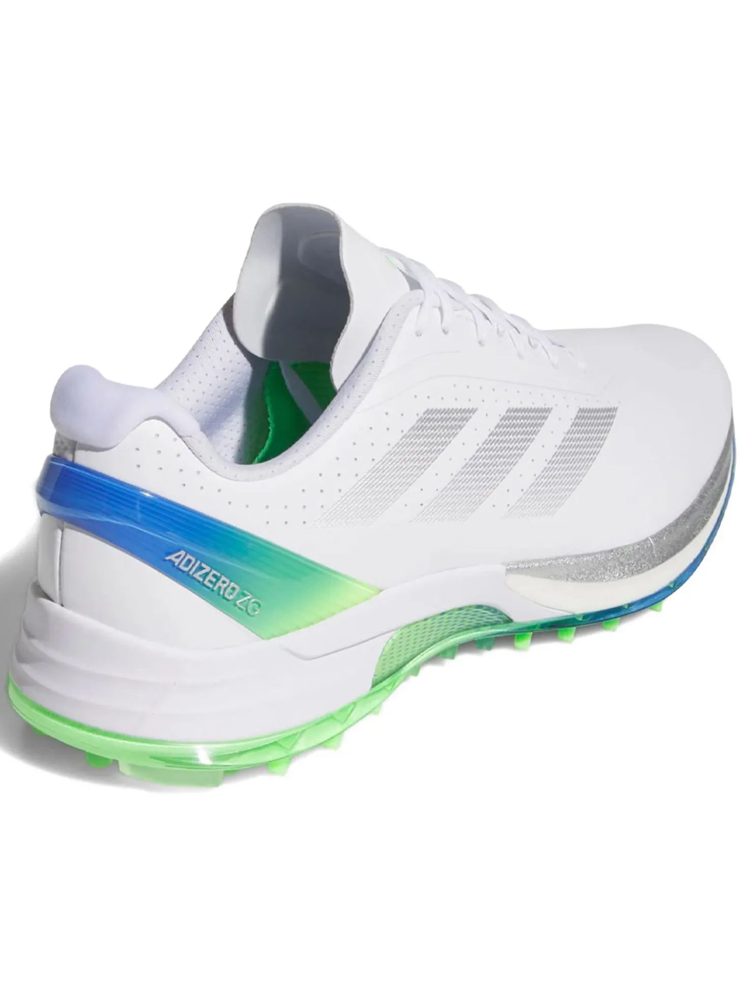 adidas Adizero ZG Spikeless Golf Shoes - Ftwr White/Silver Met/Lime Burst