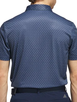 adidas Core Allover Print Polo Shirt - Collegiate Navy/White