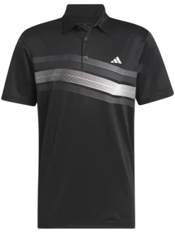 adidas Core Chest Stripe Polo Shirt - Black