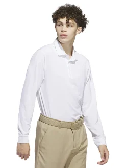 adidas Core Long Sleeve Polo Shirt - White