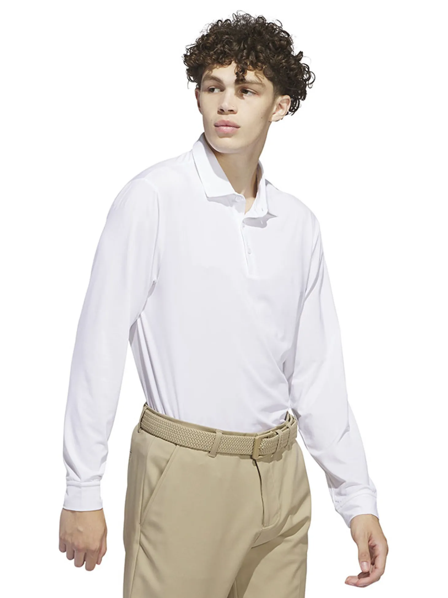 adidas Core Long Sleeve Polo Shirt - White