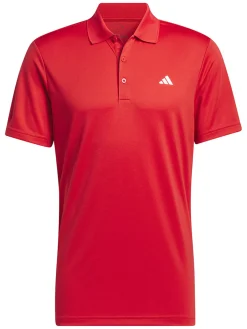 adidas Core Performance PrimeGreen Polo Shirt - Collegiate Red