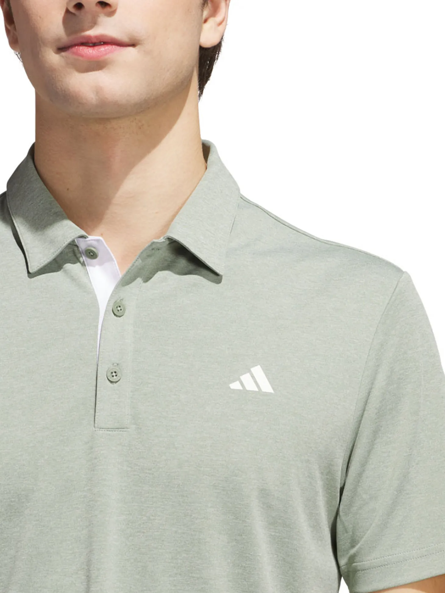 adidas Drive Heather Polo Shirt - Silver Green