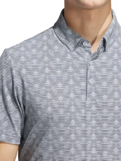 adidas Go-To Printed Stripe Polo Shirt - Wonder Blue/Collegiate Navy