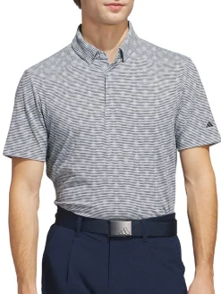 adidas Go-To Printed Stripe Polo Shirt - Wonder Blue/Collegiate Navy
