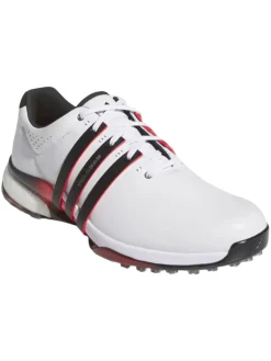 adidas Tour360 25 Wide Spikeless Golf Shoes - Ftwr White/Core Black/Lucid Red
