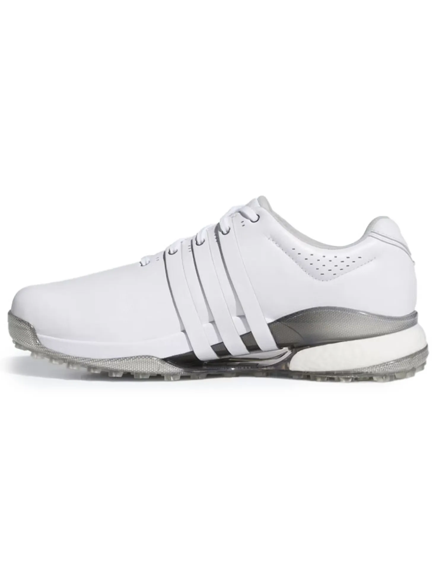 adidas Tour360 25 Wide Spikeless Golf Shoes - Ftwr White/Ftwr White/Silver Met.