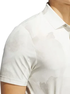 adidas Ultimate365 Printed Cool Feeling Tour Polo Shirt - Putty Beige/White
