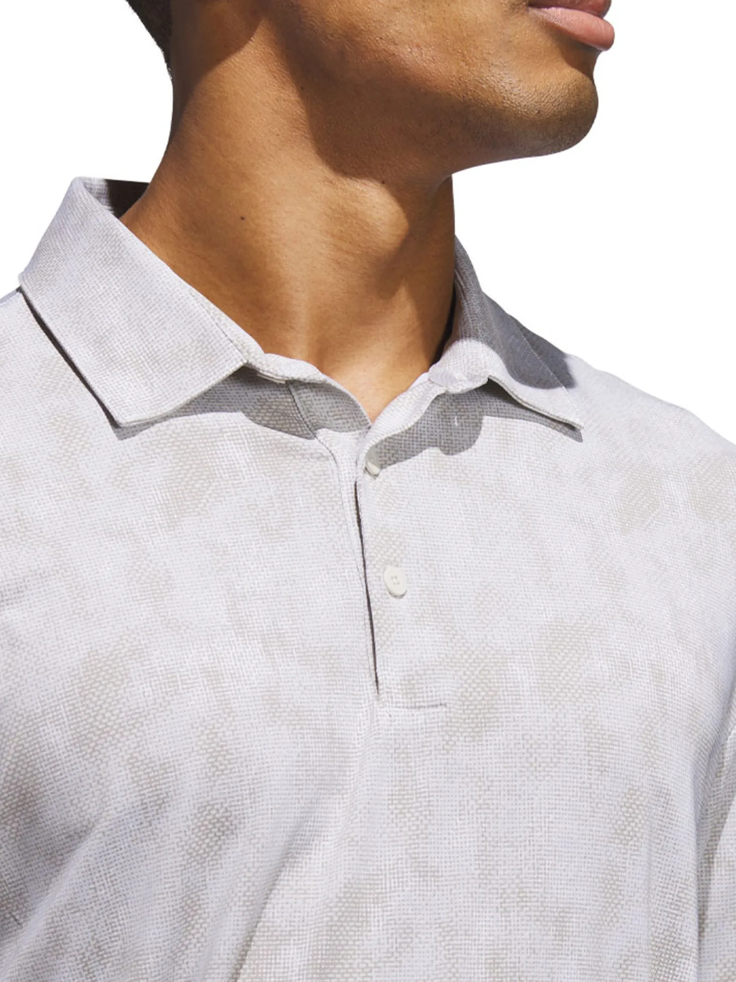 adidas Ultimate365 Textured Print Polo Shirt - Alumina/Putty Beige