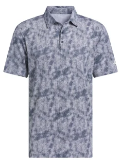 adidas Ultimate365 Textured Print Polo Shirt - Collegiate Navy/White