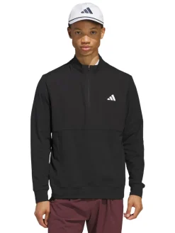 adidas Ultimate365 Tour Twistknit Quarter Zip Pullover - Black