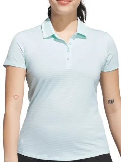 adidas Womens Ottoman Short Sleeve Polo Shirt - Semi Flash Aqua