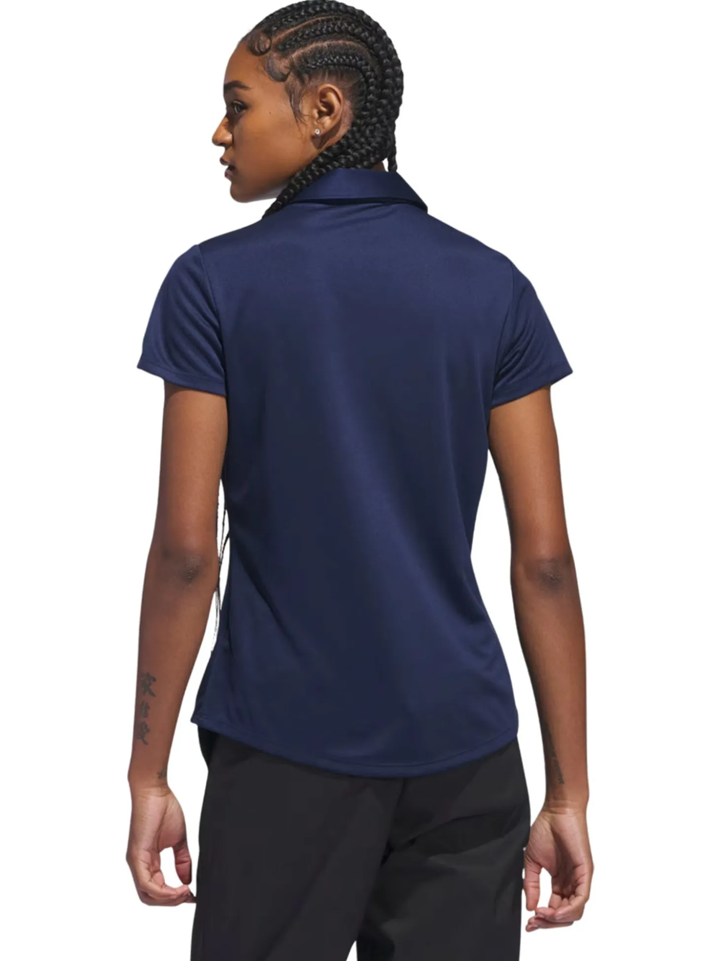 adidas Womens Solid Performance Short Sleeve Polo Shirt - Collegiate Navy