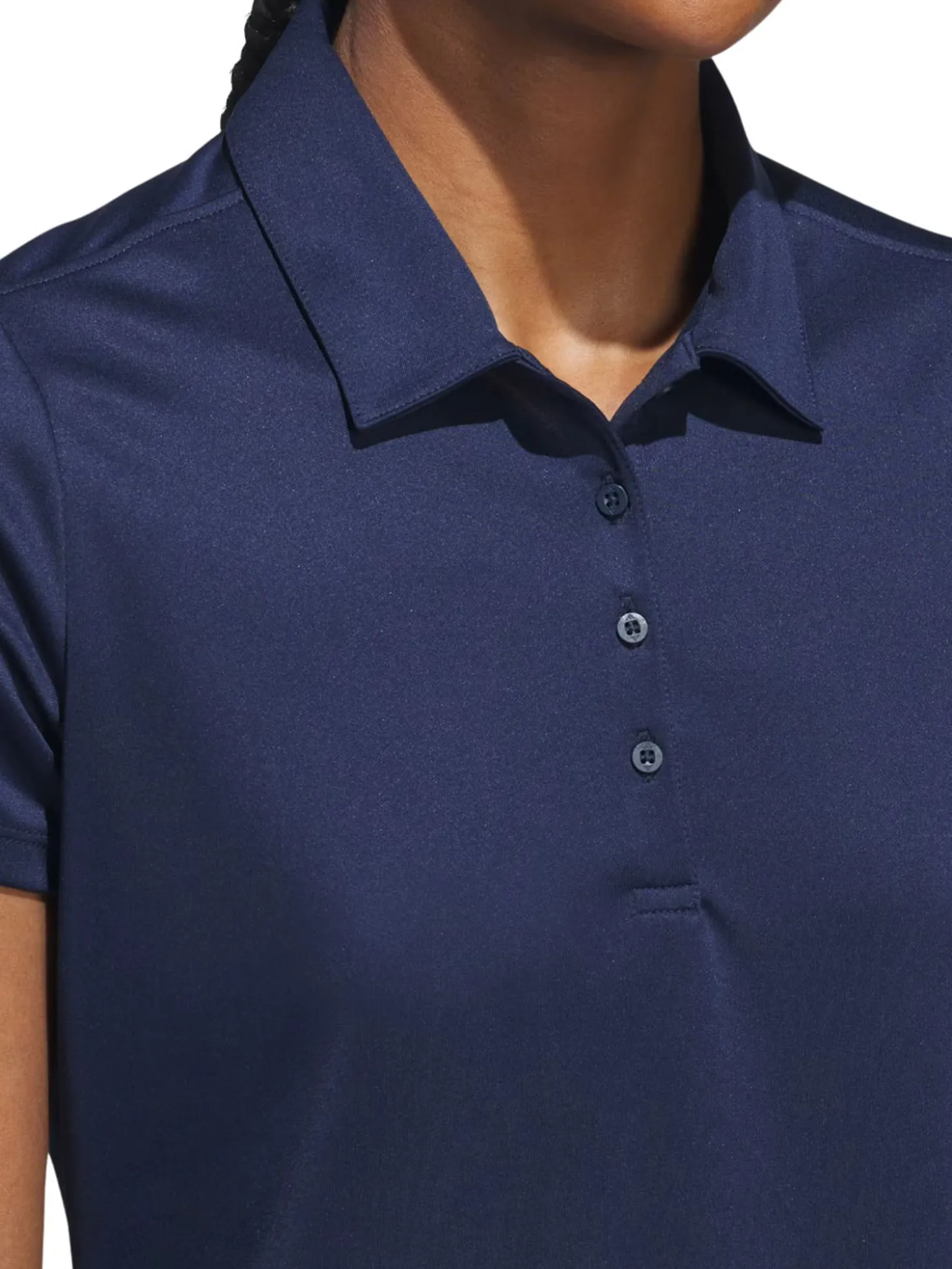adidas Womens Solid Performance Short Sleeve Polo Shirt - Collegiate Navy