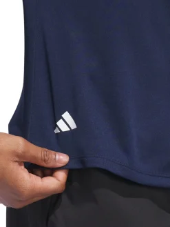 adidas Womens Solid Performance Short Sleeve Polo Shirt - Collegiate Navy