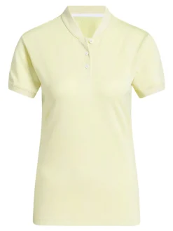 adidas Womens Ultimate365 Diamond Jacquard Polo Shirt - Powder Yellow