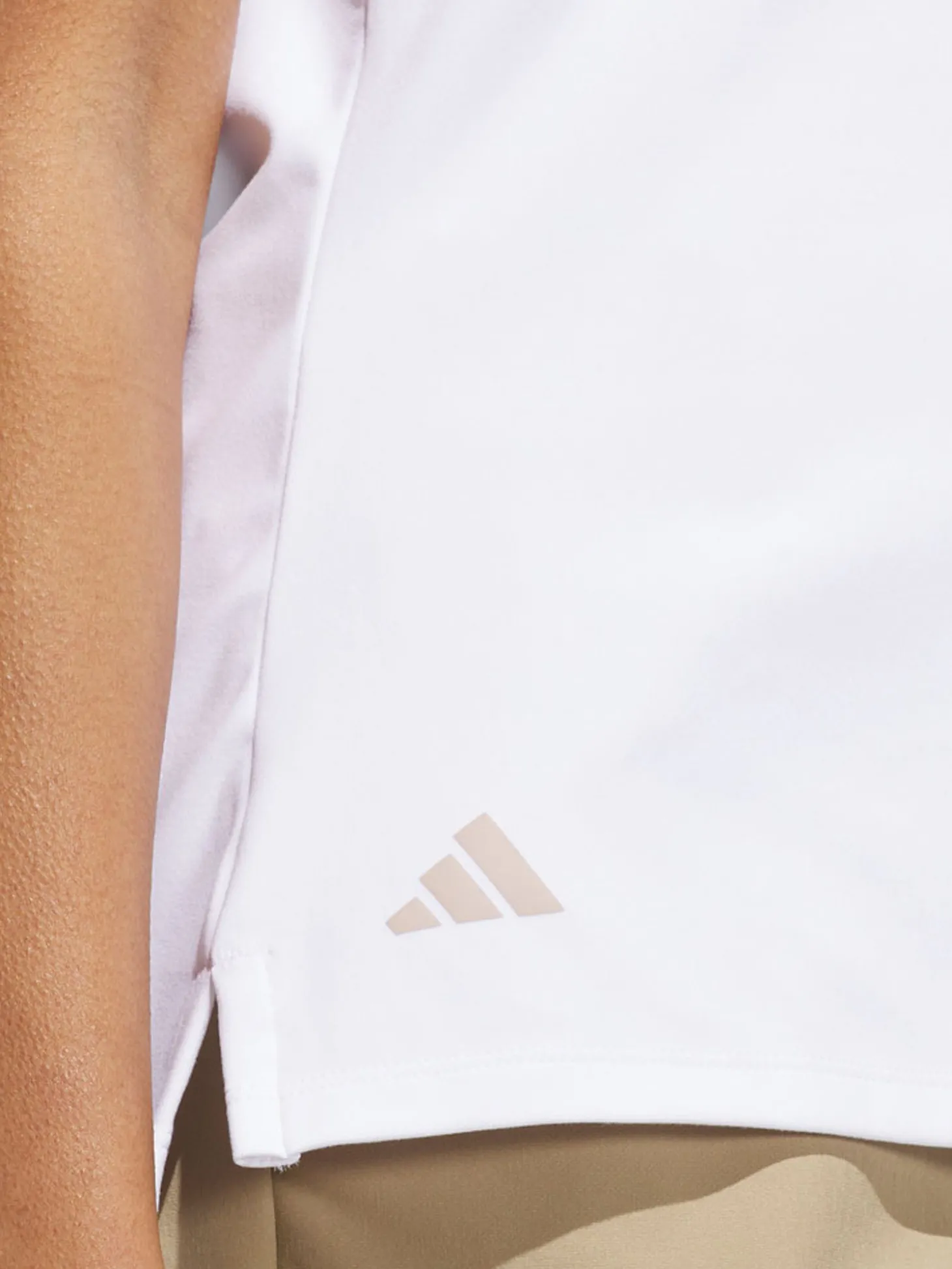 adidas Womens Ultimate365 Gingham Short Sleeve Polo Shirt - White