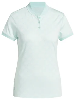 adidas Womens Ultimate365 Jacquard Short Sleeve Polo Shirt - Semi Flash Aqua