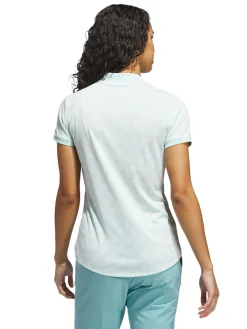adidas Womens Ultimate365 Jacquard Short Sleeve Polo Shirt - Semi Flash Aqua