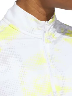adidas Womens Ultimate365 Printed Quarter-Zip Mock - White