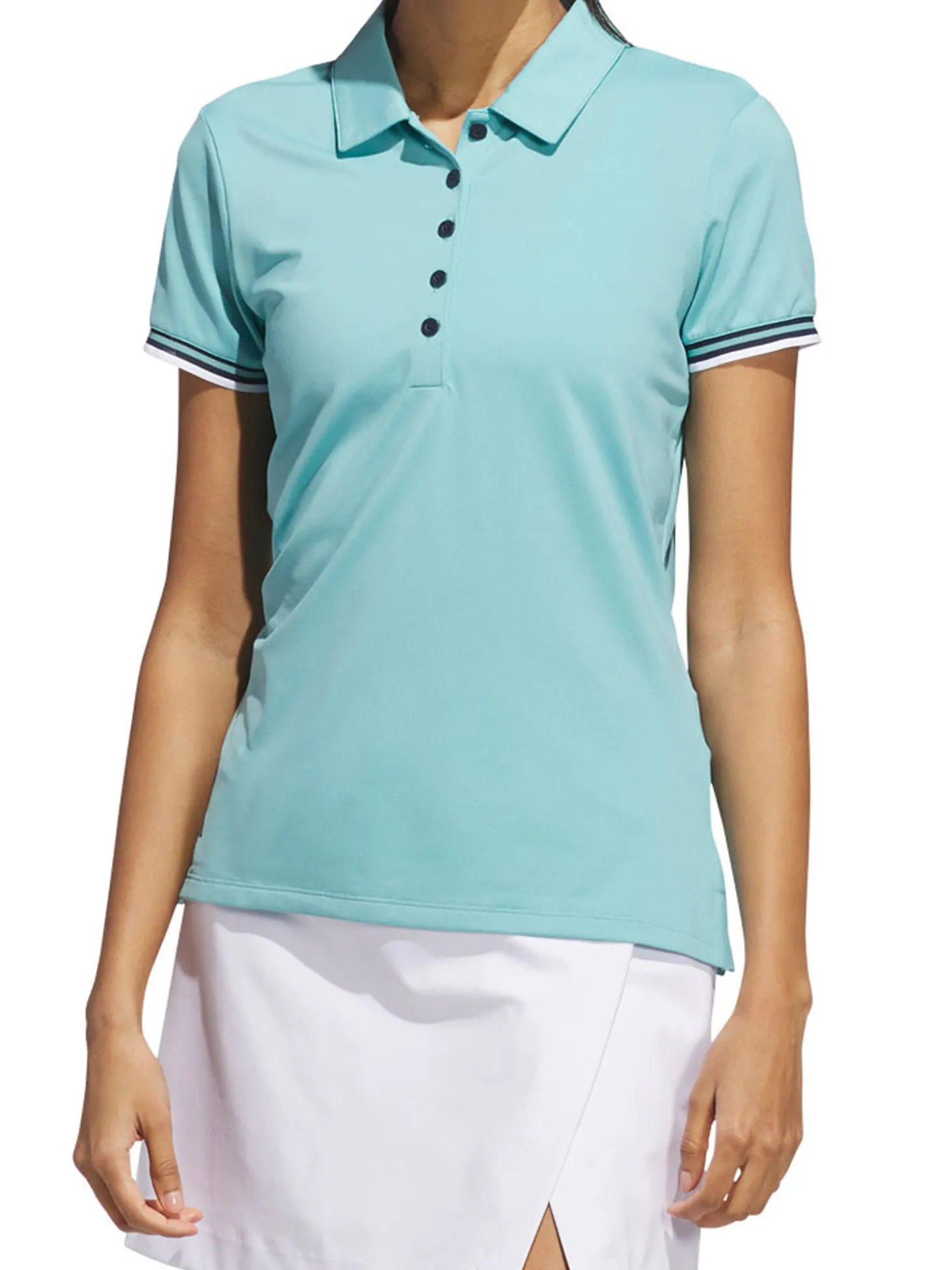 adidas Womens Ultimate365 Short Sleeve Polo Shirt - Mint Tone
