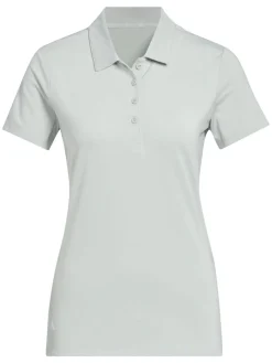 adidas Womens Ultimate365 Solid Short Sleeve Polo Shirt - Wonder Silver