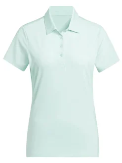 adidas Womens Ultimate365 Solid Short Sleeve Polo Shirt - Semi Flash Aqua