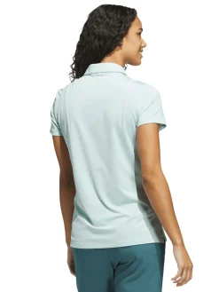 adidas Womens Ultimate365 Solid Short Sleeve Polo Shirt - Semi Flash Aqua