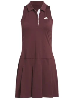 adidas Womens Ultimate365 Tour Twistknit Pleated Dress - Aurora Ruby