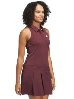 adidas Womens Ultimate365 Tour Twistknit Pleated Dress - Aurora Ruby