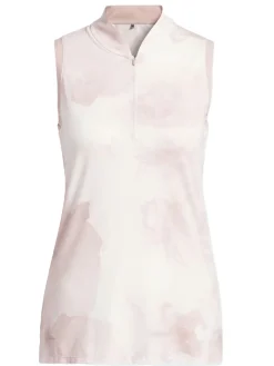 adidas Womens Ultimate365 Tour Sleeveless Polo Shirt - Wonder Taupe