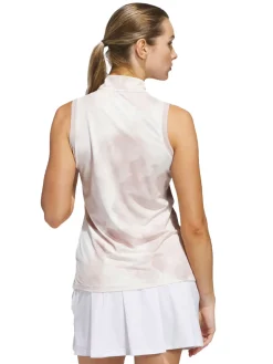 adidas Womens Ultimate365 Tour Sleeveless Polo Shirt - Wonder Taupe