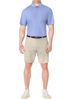 Ben Hogan 2 Tone Micro Geo Jacquard Polo - Cornflower Blue