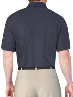 Ben Hogan 2 Tone Micro Geo Jacquard Polo - Peacoat