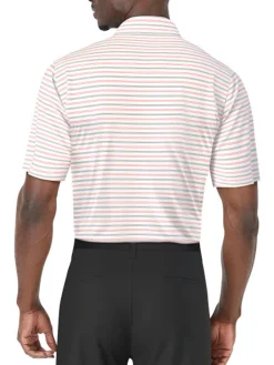 Ben Hogan Birdseye Printed Stripe Polo Shirt - Bright White