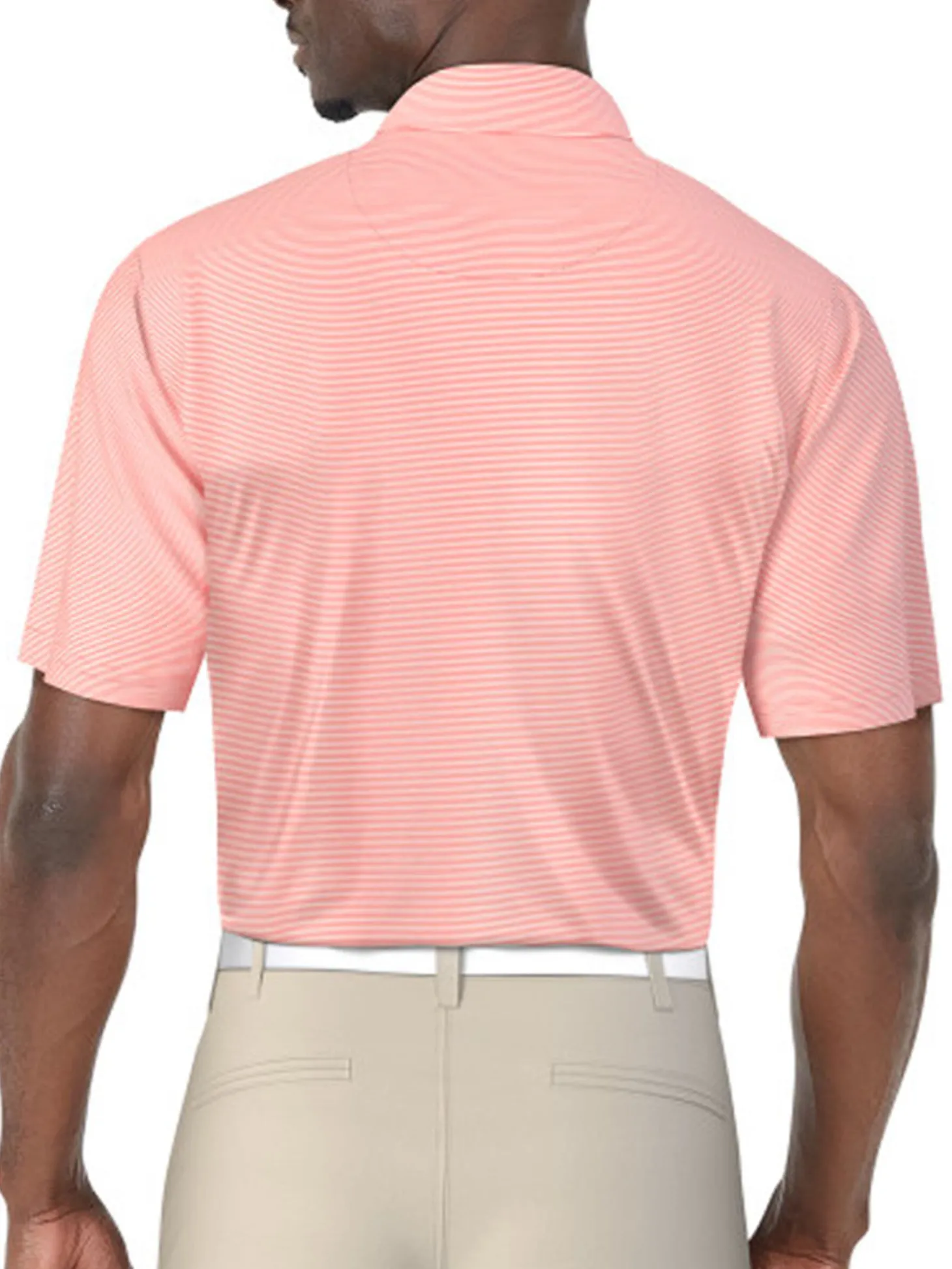 Ben Hogan Fine Line Stripe Polo Shirt - Strawberry Pink