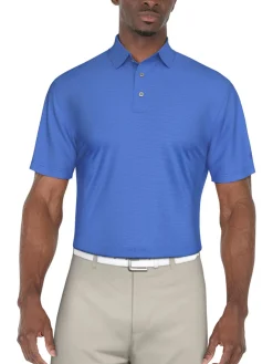 Ben Hogan Fine Line Stripe Polo Shirt - Palace Blue