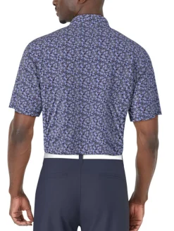 Ben Hogan Mini Floral Printed Polo Shirt - Peacoat