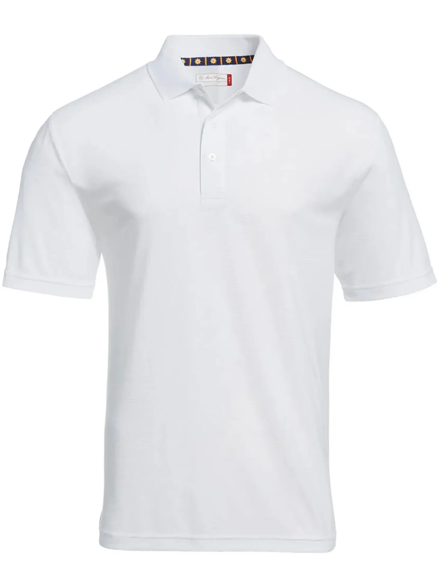 Ben Hogan Mini Ottoman Textured Polo Shirt - Bright White