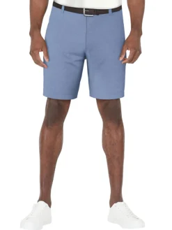 Ben Hogan Performance Flat Front 8-Inch Golf Short - Silver Lake Blue Heather