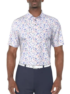 Ben Hogan Springtime Printed Polo Shirt - Bright White