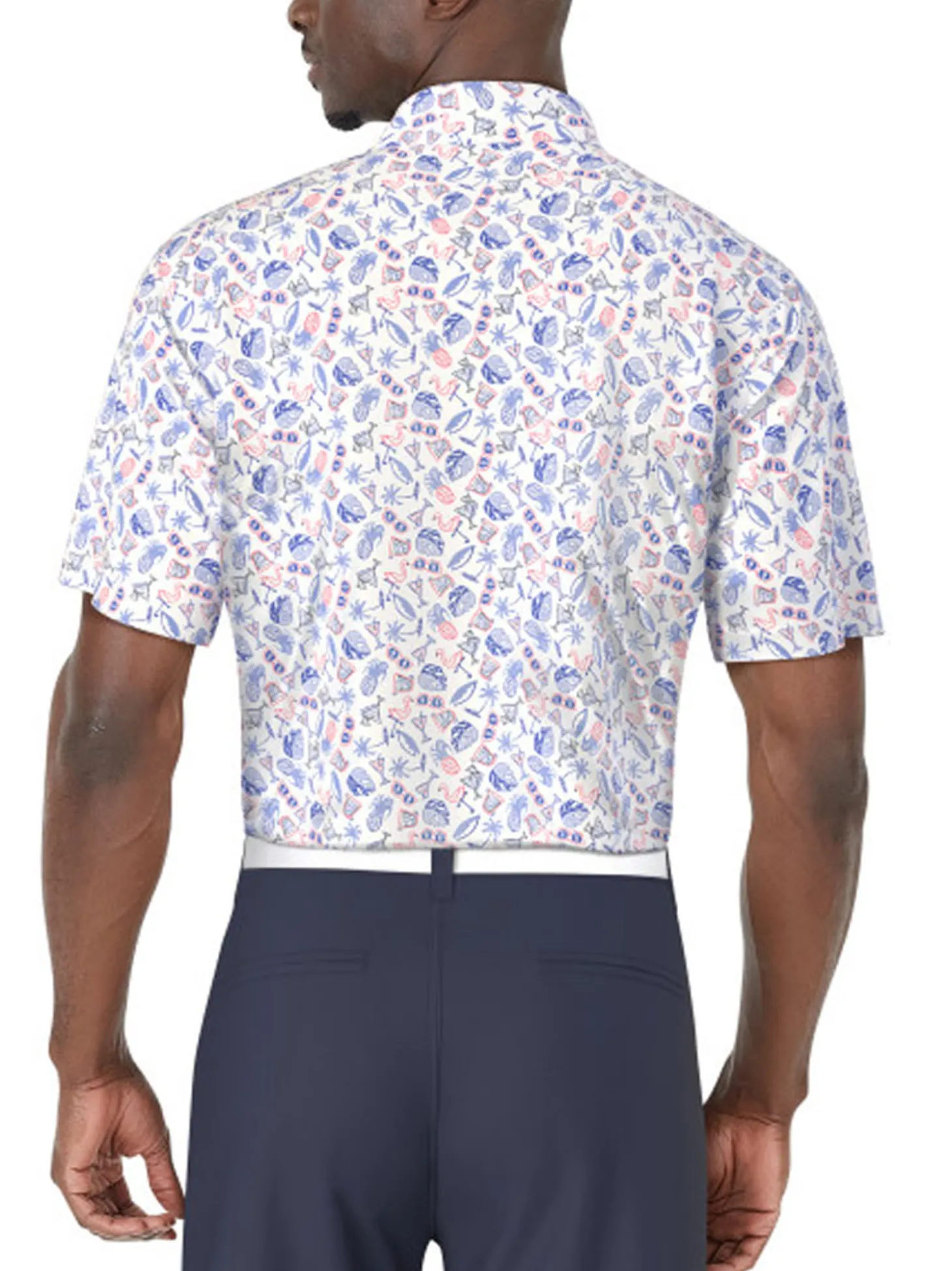 Ben Hogan Springtime Printed Polo Shirt - Bright White