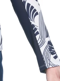 Ben Hogan Women's Leaf Print Sun Protection Long Sleeve Top - Bright White