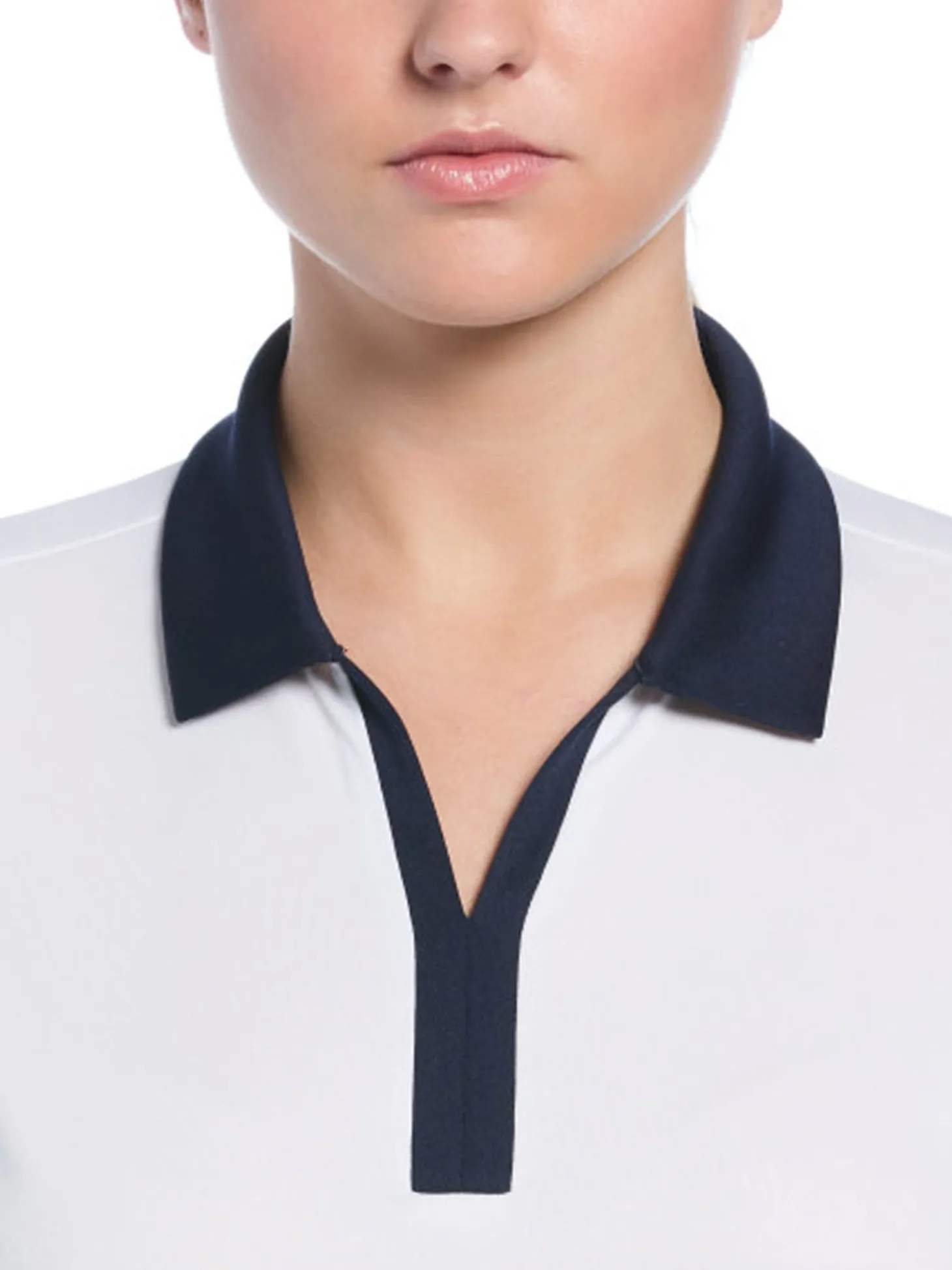 Ben Hogan Women's Leaf Print Blocked Polo - Bright White