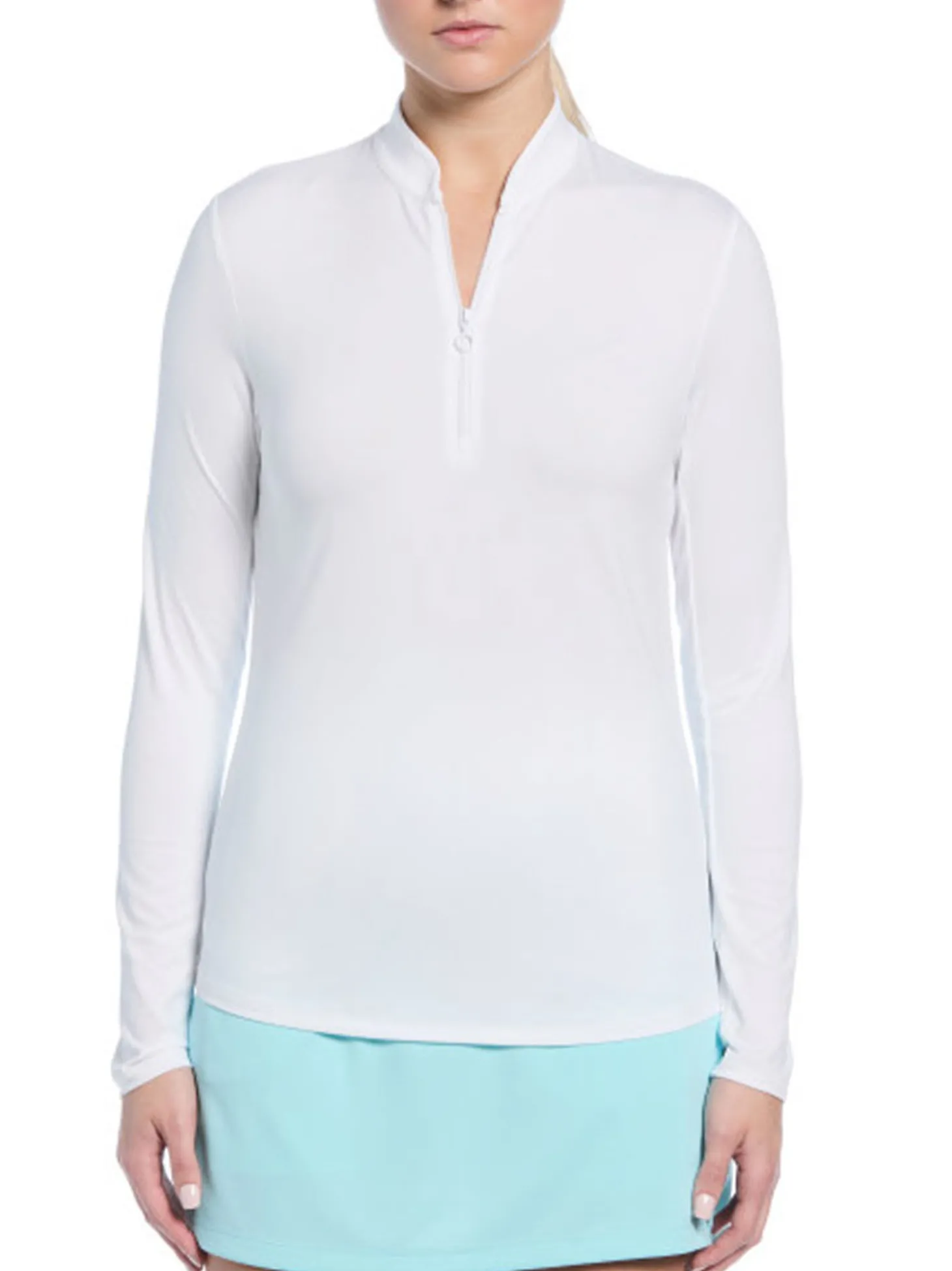 Ben Hogan Women's Solid Sun Protection Long Sleeve Top - Bright White
