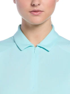 Ben Hogan Women's Solid Ventilation Sleeveless Polo - Waterspout